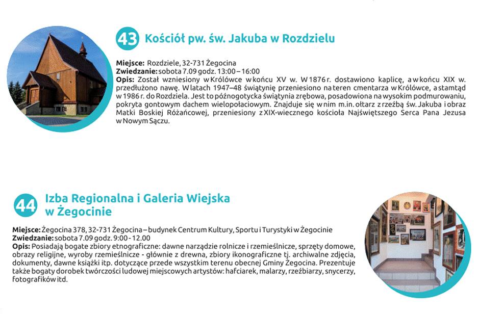 "Żegocińskie" propozycje na Weekend z Zabytkami 2019.
