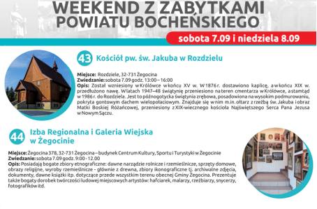 XII Weekend z Zabytkami Powiatu Bocheńskiego 08-09.09.2019 - Zaproszenie.
