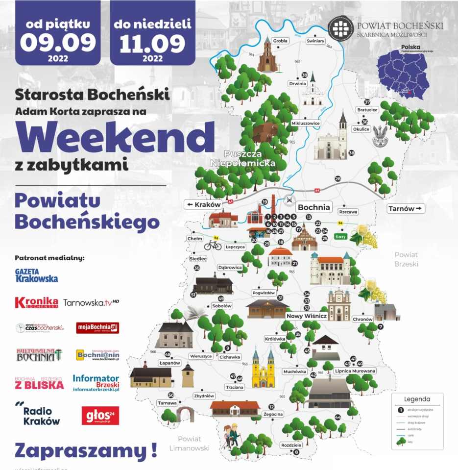 XV Weekend z Zabytkami Powiatu Bocheńskiego - 09-11.09.2022 r.