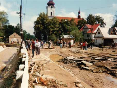 Zniszczone centrum Żegociniy - Foto. Z. Janiczek