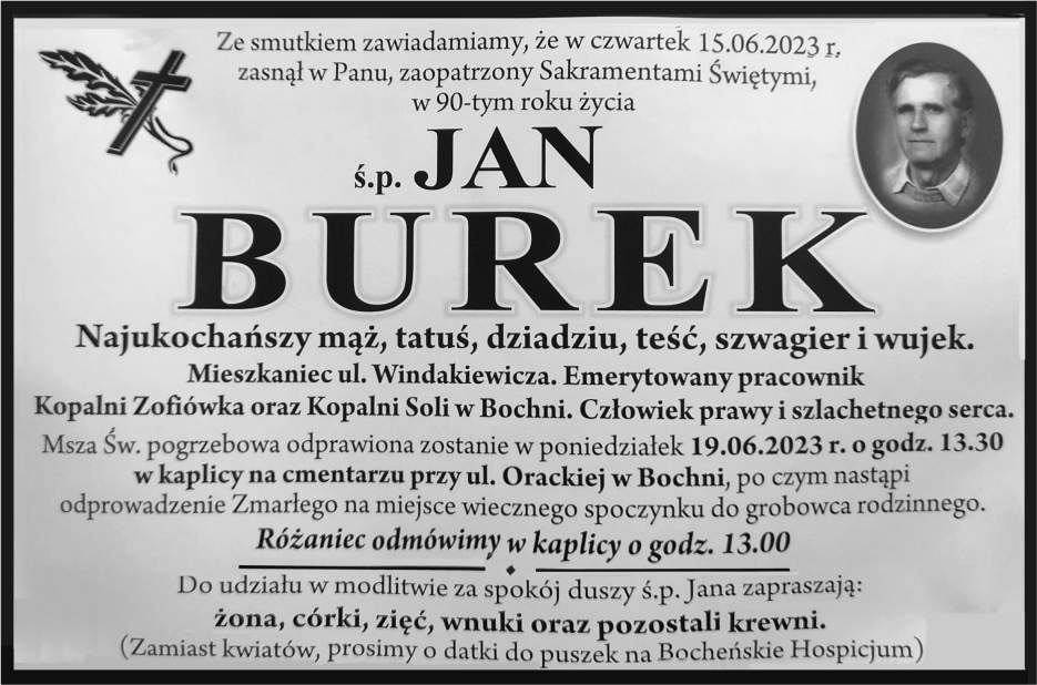 Zmarł Jan Burek.